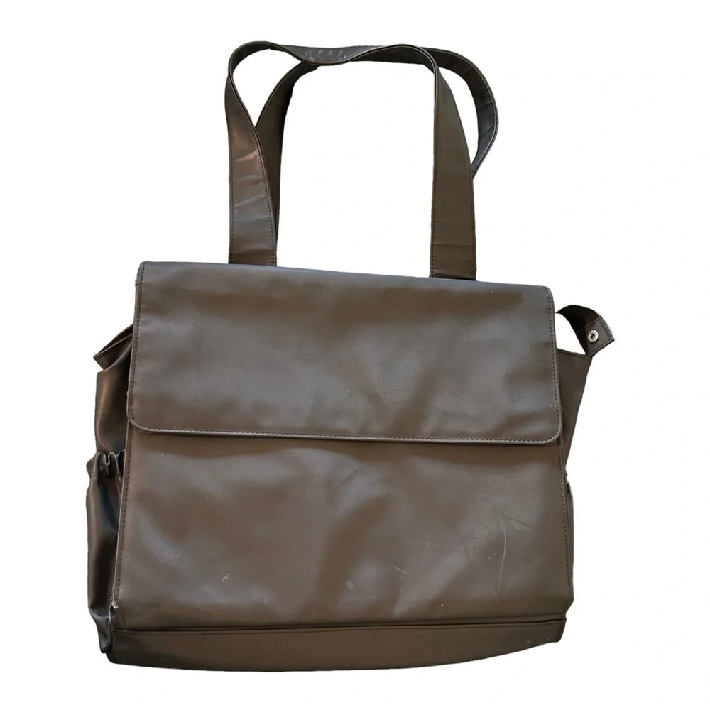 Chocolate Brown tote can be use as diaper bag or lap top bag